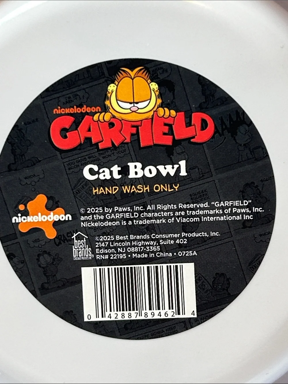 Lot Of 2 NWT Garfield Pet Bowl Dog Cat Food Water Dish 7in Diameter